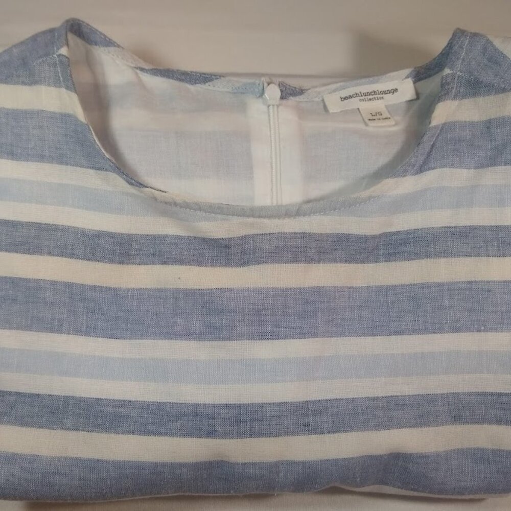 BeachLunchLounge Collection L  A-line striped dress pastel white/light blue - Picture 5 of 13